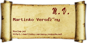 Martinko Versény névjegykártya